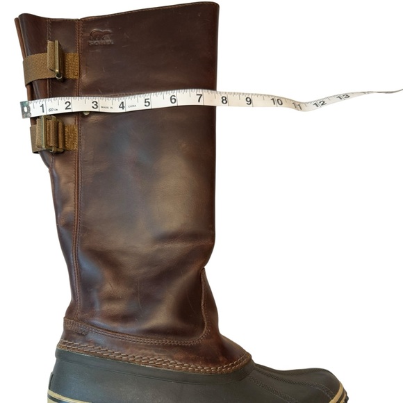 Sorel Slimpack II Riding Tall Duck Boots Brown Waterproof Leather Buckles Sz 9.5 - Picture 11 of 13